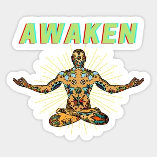 Awaken Through Meditation Sticker